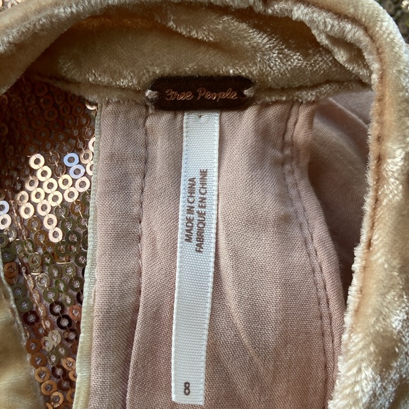 Free People Film Noir Sequin Mini Dress in Rose Gold Women's Size 8 - Picture 2 of 8